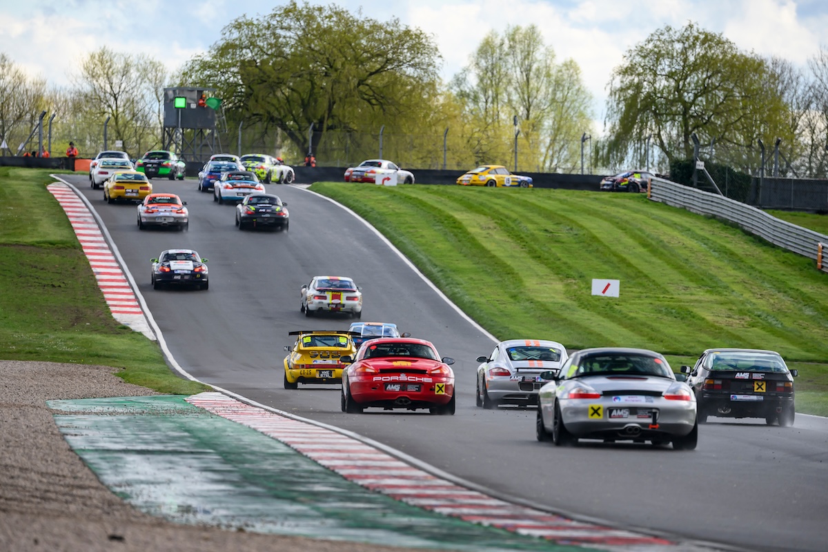 VANHAUEN RACING at Donington Park 2024 - The field heading downhill in the early laps. © Jonathan Elsey Motorsport Photography 2024